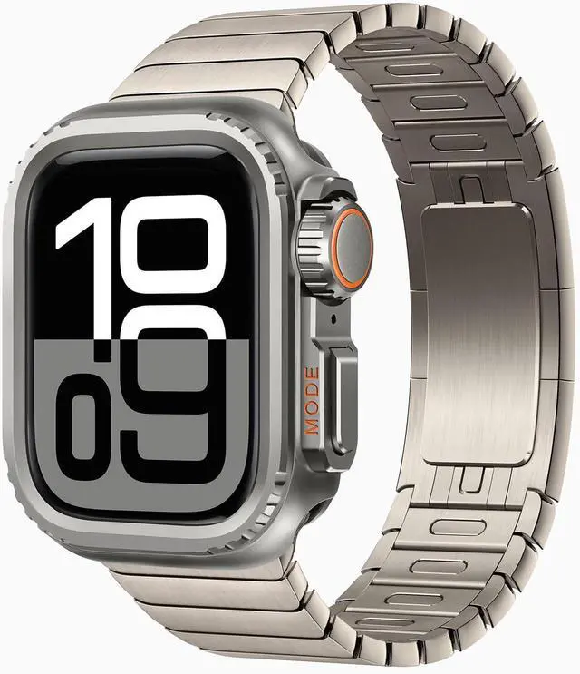 Alt view image 5 of 7 - WERLEO 2 in 1 Metal Case Compatible with Apple Watch Series 10 46mm, Rugged Shockproof Metal Bumper Case with Back Cover for iWatch 46mm Grey