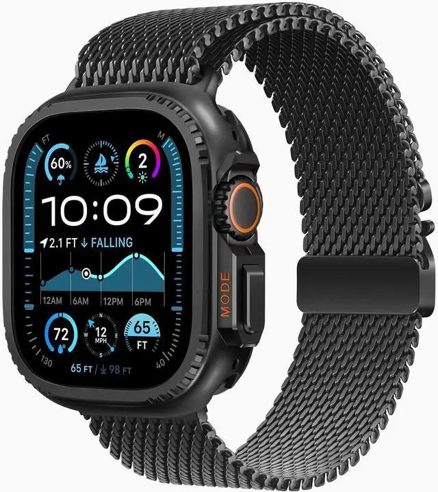 Alt view image 3 of 6 - WERLEO 2 in 1 Metal Case Compatible with Apple Watch Ultra 2/Ultra 49mm, Rugged Shockproof Metal Bumper Case with Back Cover for iWatch 49mm