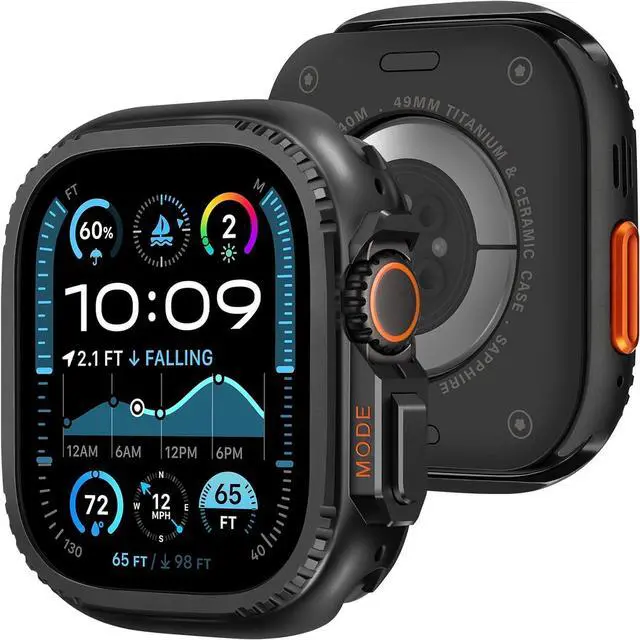 Main image of WERLEO 2 in 1 Metal Case Compatible with Apple Watch Ultra 2/Ultra 49mm, Rugged Shockproof Metal Bumper Case with Back Cover for iWatch 49mm