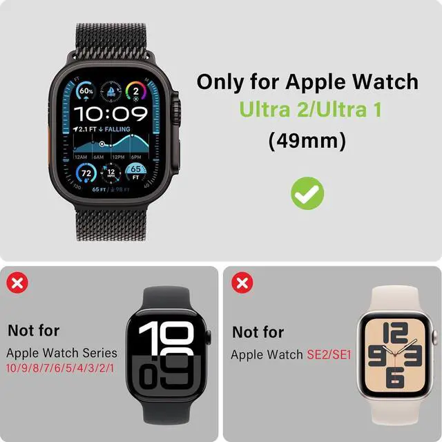 Alt view image 2 of 6 - WERLEO 2 in 1 Metal Case Compatible with Apple Watch Ultra 2/Ultra 49mm, Rugged Shockproof Metal Bumper Case with Back Cover for iWatch 49mm