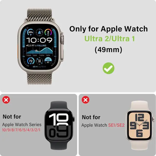 Alt view image 2 of 6 - WERLEO 2 in 1 Metal Case Compatible with Apple Watch Ultra 2/Ultra 49mm, Rugged Shockproof Metal Bumper Case with Back Cover for iWatch 49mm Grey