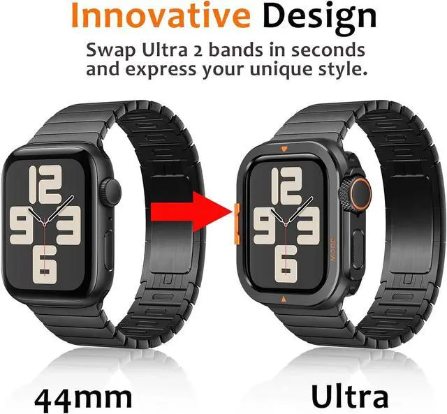 Alt view image 6 of 7 - WERLEO Metal Case Compatible with Apple Watch Series 6/SE/5/4 44mm with Back Cover, Rugged Protective Bumper Cover for iWatch 44mm