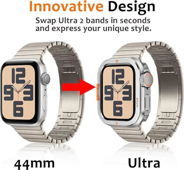 Alt view image 4 of 7 - WERLEO Metal Case Compatible with Apple Watch Series 6/SE/5/4 44mm with Back Cover, Rugged Protective Bumper Cover for iWatch 44mm Silver