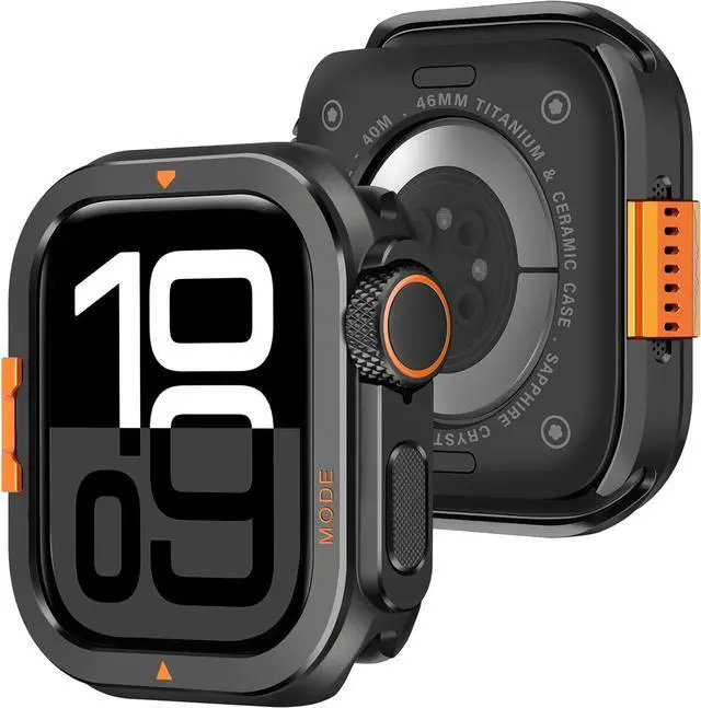 Main image of WERLEO Metal Case Compatible with Apple Watch Series 10 46mm with Back Cover, Rugged Protective Bumper Cover for iWatch 46mm