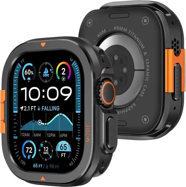 Main image of WERLEO Metal Case Compatible with Apple Watch Ultra 2/Ultra 49mm with Back Cover, Rugged Protective Bumper Cover for iWatch 49mm