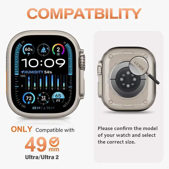 Alt view image 2 of 7 - WERLEO Metal Case Compatible with Apple Watch Ultra 2/Ultra 49mm with Back Cover, Rugged Protective Bumper Cover for iWatch 49mm Silver