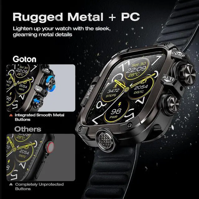 Alt view image 7 of 7 - WERLEO [2 in 1] Case for Apple Watch SE 2 SE Series 6 Series 5 Series 4 44mm with Tempered Glass Screen Protector Waterproof Cover, 360° Protective Rugged Metal & PC Bumper for iWatch, 44mm