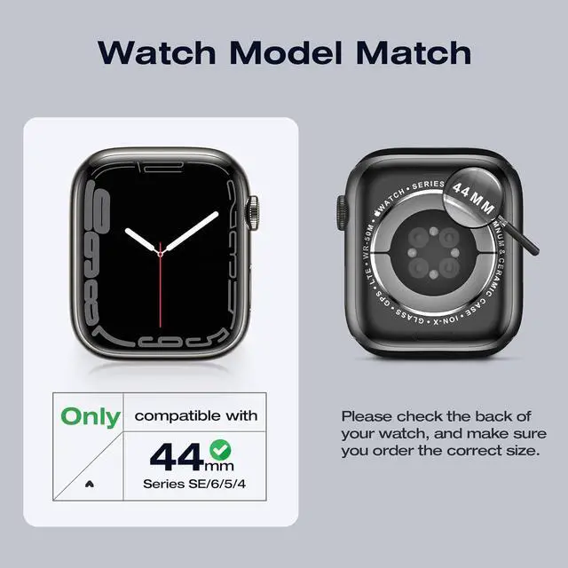 Alt view image 2 of 7 - WERLEO [2 in 1] Case for Apple Watch SE 2 SE Series 6 Series 5 Series 4 44mm with Tempered Glass Screen Protector Waterproof Cover, 360° Protective Rugged Metal & PC Bumper for iWatch, 44mm