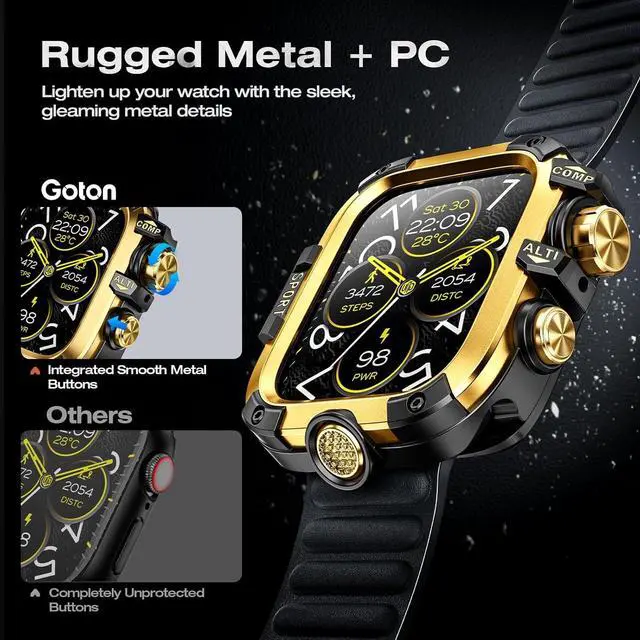 Alt view image 4 of 7 - WERLEO [2 in 1] Case for Apple Watch SE 2 SE Series 6 Series 5 Series 4 44mm with Tempered Glass Screen Protector Waterproof Cover, 360° Protective Rugged Metal & PC Bumper for iWatch, 44mm