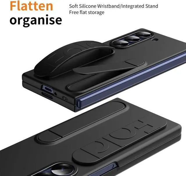 Alt view image 5 of 7 - WERLEO Case for Samsung Galaxy Z Fold 7 with Wristband Stand, Bulit-in Screen & Lens Protector Shockproof Full Body Drop Fall Protection Cover