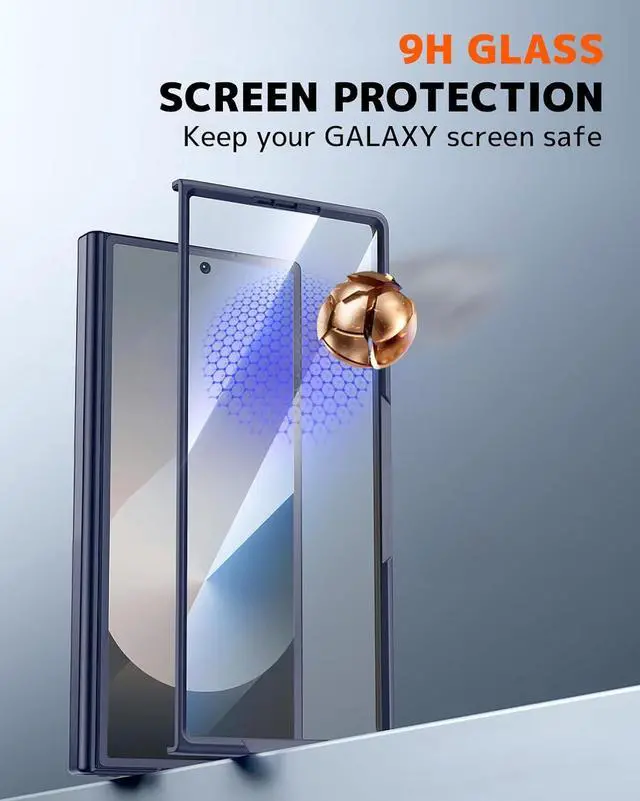 Alt view image 2 of 7 - WERLEO Case for Samsung Galaxy Z Fold 7 with Wrist Strap Kickstand & Screen Protector, Shock-Absorption Hinge Protector for Galaxy Z Fold 7 Shockproof Phone Cover Blue