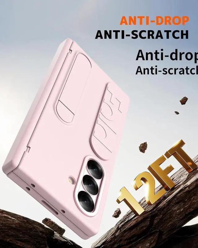 Alt view image 4 of 7 - WERLEO Case for Samsung Galaxy Z Fold 7 with Wrist Strap Kickstand & Screen Protector, Shock-Absorption Hinge Protector for Galaxy Z Fold 7 Shockproof Phone Cover Pink