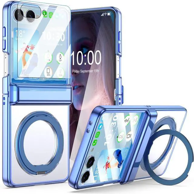 Main image of WERLEO Case for Galaxy Z Flip 7, Compatible with MagSafe, Built-in Kickstand & Screen Protector & Hinge Protection, Slim Protective Phone Case Plating Cover for Samsung Galaxy Z Flip 7