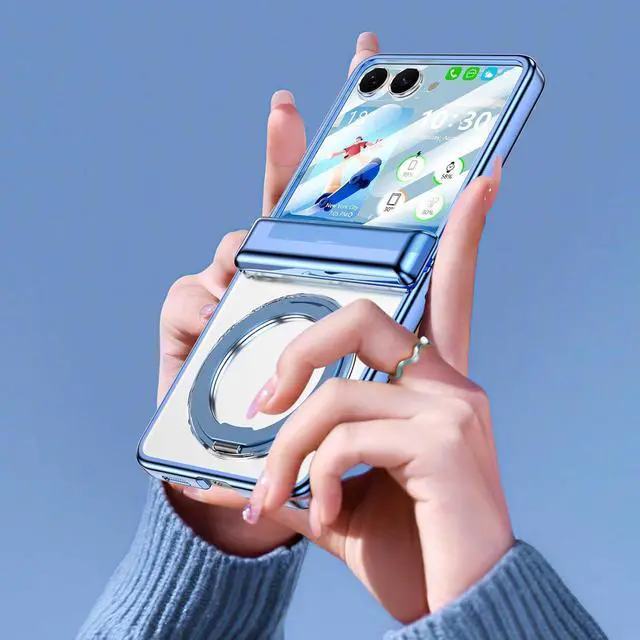 Alt view image 7 of 7 - WERLEO Case for Galaxy Z Flip 7, Compatible with MagSafe, Built-in Kickstand & Screen Protector & Hinge Protection, Slim Protective Phone Case Plating Cover for Samsung Galaxy Z Flip 7
