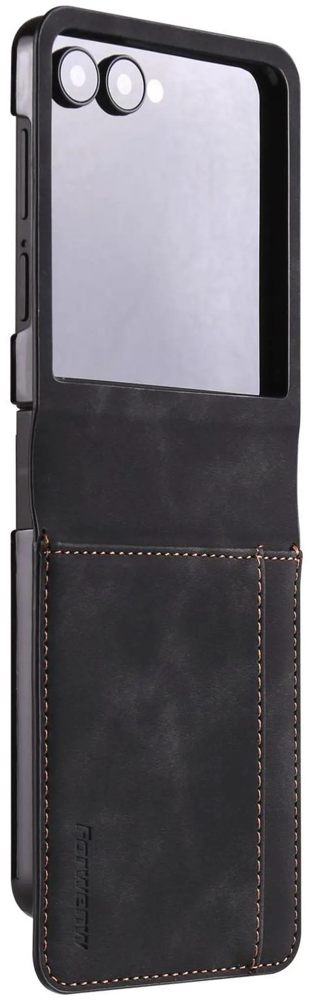 Main image of WERLEO Case for Samsung Galaxy Z Flip 7 Premium PU Leather Phone Cover with Card Holder Stand, Shockproof Flip Wallet Cover