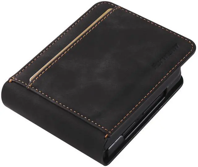 Alt view image 3 of 6 - WERLEO Case for Samsung Galaxy Z Flip 7 Premium PU Leather Phone Cover with Card Holder Stand, Shockproof Flip Wallet Cover