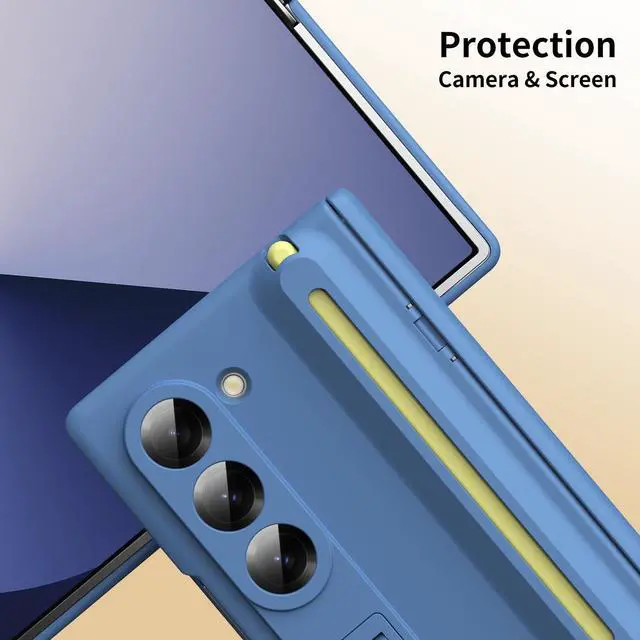 Alt view image 3 of 7 - WERLEO Case for for Samsung Galaxy Z Fold 6 with S Pen Holder and Stylus & Invisible Kickstand, Full Body Hinge Built-in Screen Protector Fold6 Phone Cover for Samsung Z Fold 6 Case with S Pen Slot