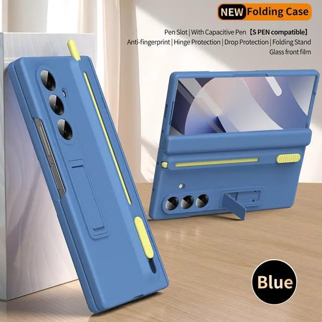 Alt view image 5 of 7 - WERLEO Case for for Samsung Galaxy Z Fold 6 with S Pen Holder and Stylus & Invisible Kickstand, Full Body Hinge Built-in Screen Protector Fold6 Phone Cover for Samsung Z Fold 6 Case with S Pen Slot