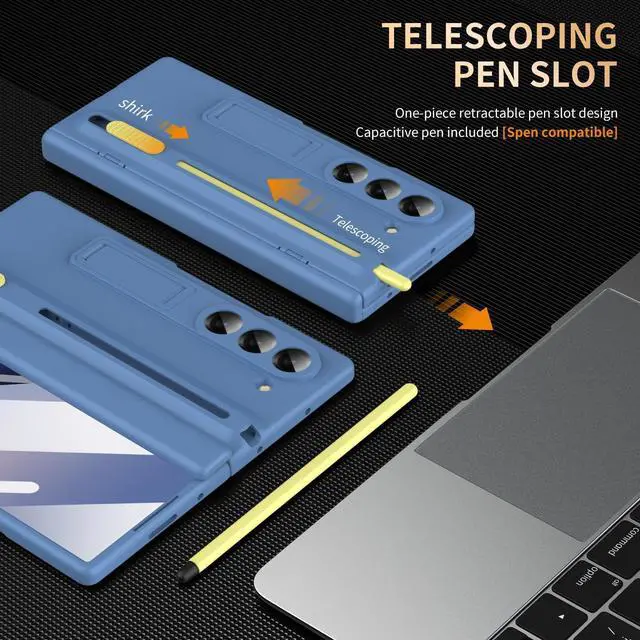 Alt view image 6 of 7 - WERLEO Case for for Samsung Galaxy Z Fold 6 with S Pen Holder and Stylus & Invisible Kickstand, Full Body Hinge Built-in Screen Protector Fold6 Phone Cover for Samsung Z Fold 6 Case with S Pen Slot