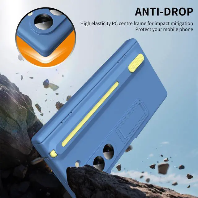 Alt view image 2 of 7 - WERLEO Case for for Samsung Galaxy Z Fold 6 with S Pen Holder and Stylus & Invisible Kickstand, Full Body Hinge Built-in Screen Protector Fold6 Phone Cover for Samsung Z Fold 6 Case with S Pen Slot