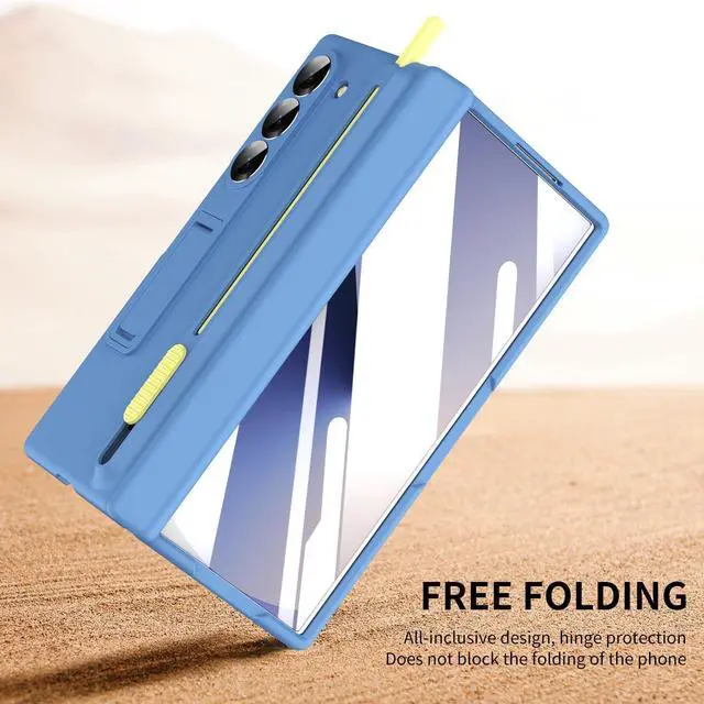 Alt view image 7 of 7 - WERLEO Case for for Samsung Galaxy Z Fold 6 with S Pen Holder and Stylus & Invisible Kickstand, Full Body Hinge Built-in Screen Protector Fold6 Phone Cover for Samsung Z Fold 6 Case with S Pen Slot
