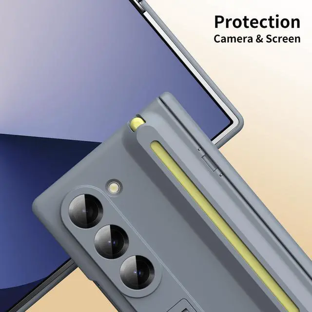Alt view image 6 of 7 - WERLEO Case for for Samsung Galaxy Z Fold 7 with S Pen Holder and Stylus & Invisible Kickstand, Full Body Hinge Built-in Screen Protector Fold7 Phone Cover for Samsung Z Fold 7 Case with S Pen Slot