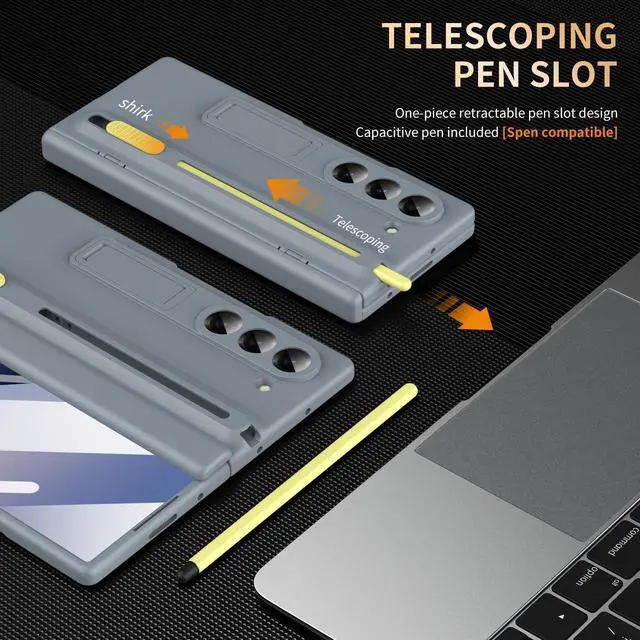 Alt view image 5 of 7 - WERLEO Case for for Samsung Galaxy Z Fold 7 with S Pen Holder and Stylus & Invisible Kickstand, Full Body Hinge Built-in Screen Protector Fold7 Phone Cover for Samsung Z Fold 7 Case with S Pen Slot
