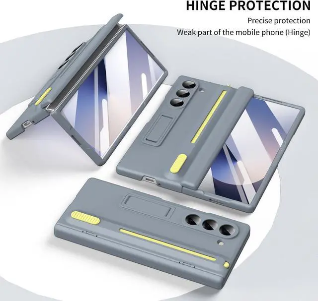 Alt view image 4 of 7 - WERLEO Case for for Samsung Galaxy Z Fold 7 with S Pen Holder and Stylus & Invisible Kickstand, Full Body Hinge Built-in Screen Protector Fold7 Phone Cover for Samsung Z Fold 7 Case with S Pen Slot