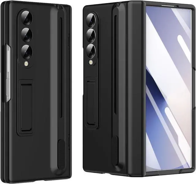 Main image of WERLEO Case for Samsung Galaxy Z Fold 3 with S Pen Holder and Stylus & Invisible Kickstand, Full Body Hinge Built-in Screen Protector Fold3 Phone Cover for Samsung Z Fold 3 Case with S Pen Slot
