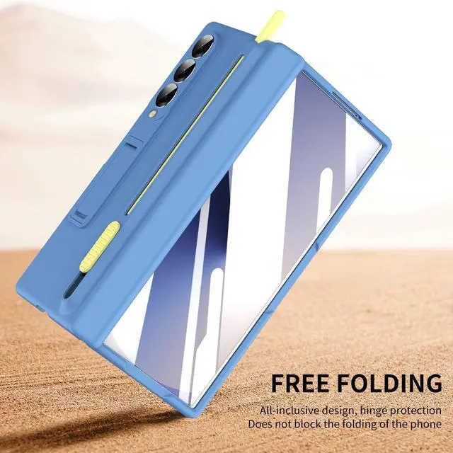 Alt view image 7 of 7 - WERLEO Case for Samsung Galaxy Z Fold 3 with S Pen Holder and Stylus & Invisible Kickstand, Full Body Hinge Built-in Screen Protector Fold3 Phone Cover for Samsung Z Fold 3 Case with S Pen Slot