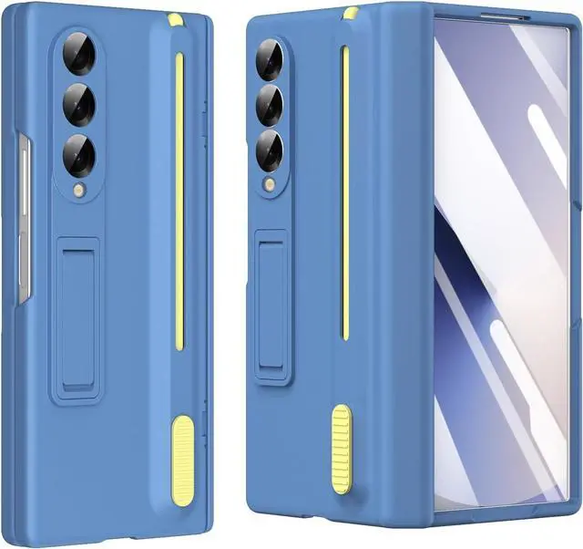 Main image of WERLEO Case for Samsung Galaxy Z Fold 3 with S Pen Holder and Stylus & Invisible Kickstand, Full Body Hinge Built-in Screen Protector Fold3 Phone Cover for Samsung Z Fold 3 Case with S Pen Slot