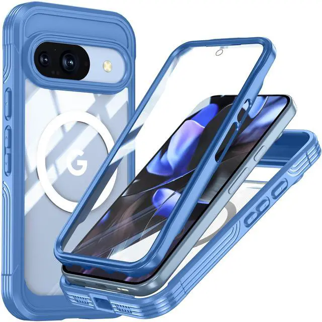 Main image of Magnetic Case for Google Pixel 10 / Pixel 10 Pro, Compatible MagSafe, 360 Degree Full Cover Built-in Screen Protector and Camera Protector,Full Body Phone Cover for Pixel 10 / Pixel 10 Pro 6.3" Blue