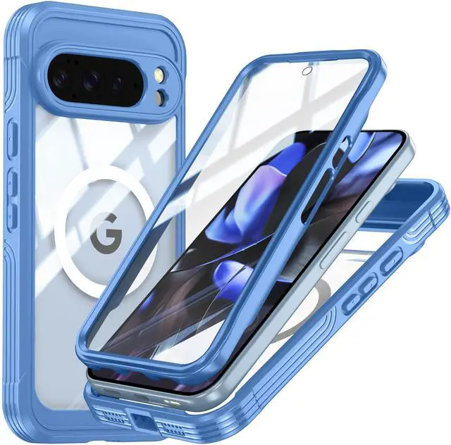 Main image of WERLEO Magnetic Case for Google Pixel 10 Pro XL 6.8" Compatible MagSafe, 360 Degree Full Cover Built-in Screen Protector and Camera Protector,Full Body Phone Cover Blue