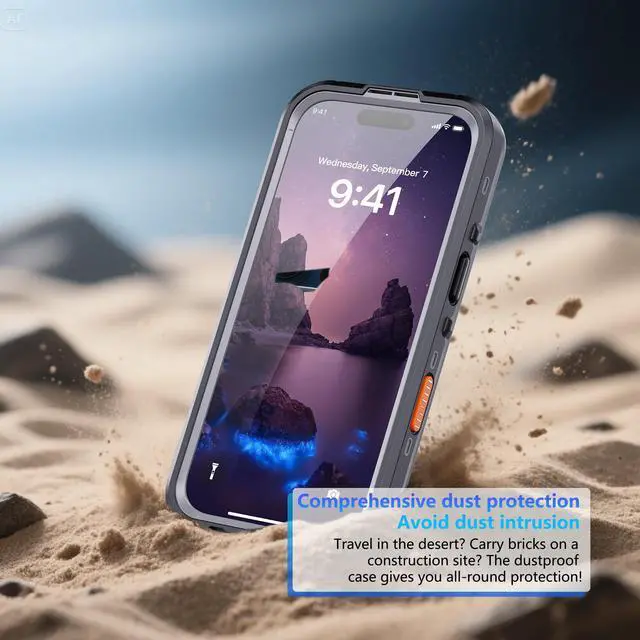 Alt view image 7 of 7 - WERLEO Waterproof Case for iPhone 17 [Built-in Screen Protector & Camera Protector][Compatible with MagSafe][Full Body Shockproof][IP68 Waterproof][Dustproof] Phone Case 6.3"