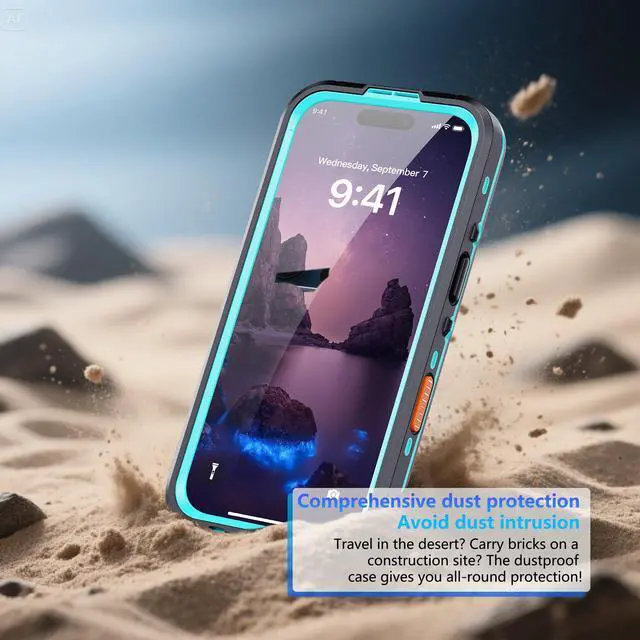 Alt view image 7 of 7 - WERLEO Waterproof Case for iPhone 17 [Built-in Screen Protector & Camera Protector][Compatible with MagSafe][Full Body Shockproof][IP68 Waterproof][Dustproof] Phone Case 6.3" Blue