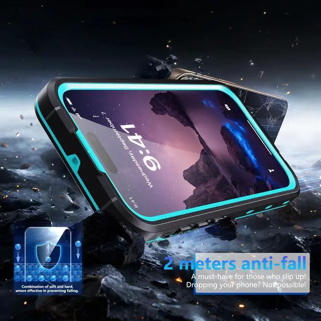Alt view image 3 of 7 - WERLEO Waterproof Case for iPhone 17 [Built-in Screen Protector & Camera Protector][Compatible with MagSafe][Full Body Shockproof][IP68 Waterproof][Dustproof] Phone Case 6.3" Blue