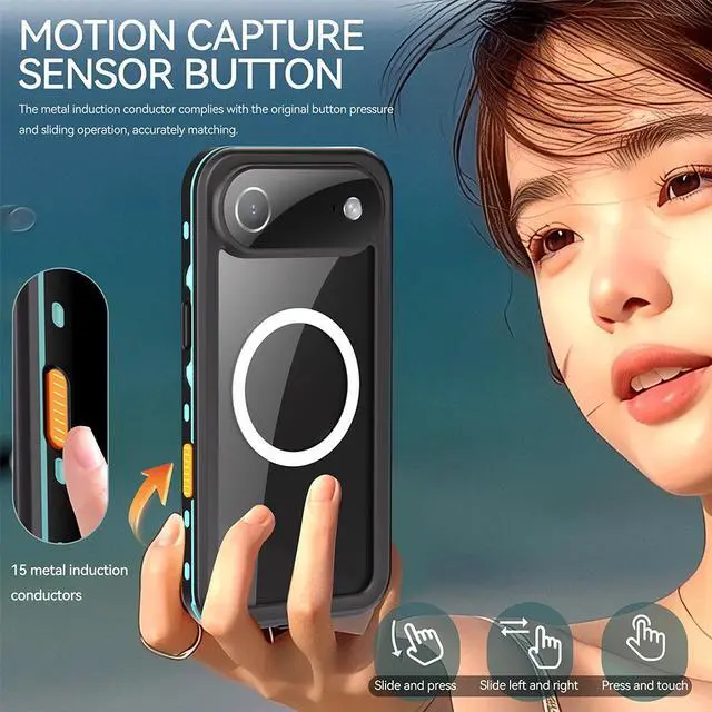 Alt view image 4 of 7 - WERLEO Waterproof Case for iPhone Air [Built-in Screen Protector & Camera Protector][Compatible with MagSafe][Full Body Shockproof][IP68 Waterproof][Dustproof] iPhone Case 6.5" Blue