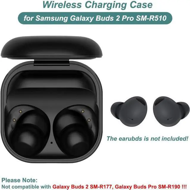 Alt view image 2 of 6 - WERLEO Charging Case for Samaung Galaxy Buds 2 Pro SM-R510, Replacement Charger Cradle Dock Station with USB-C Cable for Galaxy Buds Pro 2, LED Indicator (700mAh, Black)