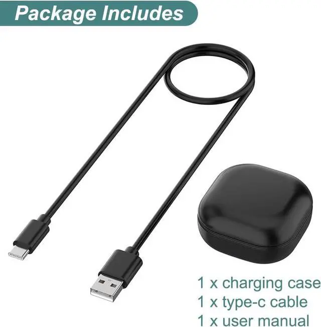 Alt view image 6 of 6 - WERLEO Charging Case for Samaung Galaxy Buds 2 Pro SM-R510, Replacement Charger Cradle Dock Station with USB-C Cable for Galaxy Buds Pro 2, LED Indicator (700mAh, Black)