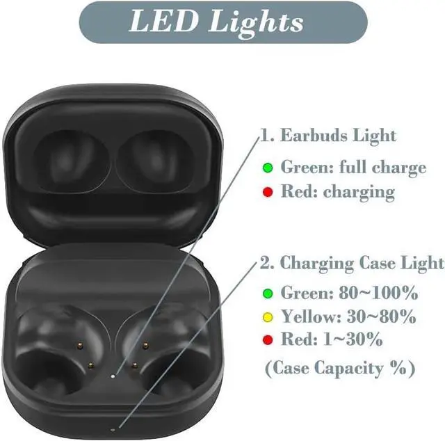 Alt view image 3 of 7 - WERLEO Charging Case for Galaxy Buds 2 SM-R177, Replacement Charger Case Dock Cradle with USB C Cable Cord for Samsung Galaxy Buds 2 Earbuds