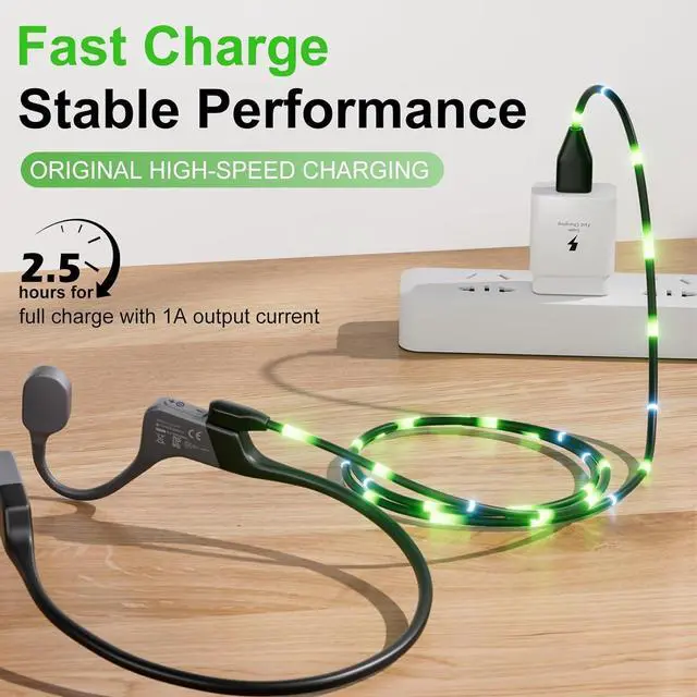 Alt view image 3 of 7 - WERLEO Charging Cable Compatible with SHOKZ OpenSwim Pro S710, Open-Ear Headphones Magnetic USB 4-Pin Charger Cord Cable for Shokz OpenSwim Pro S710(2Pack, 3.3ft)