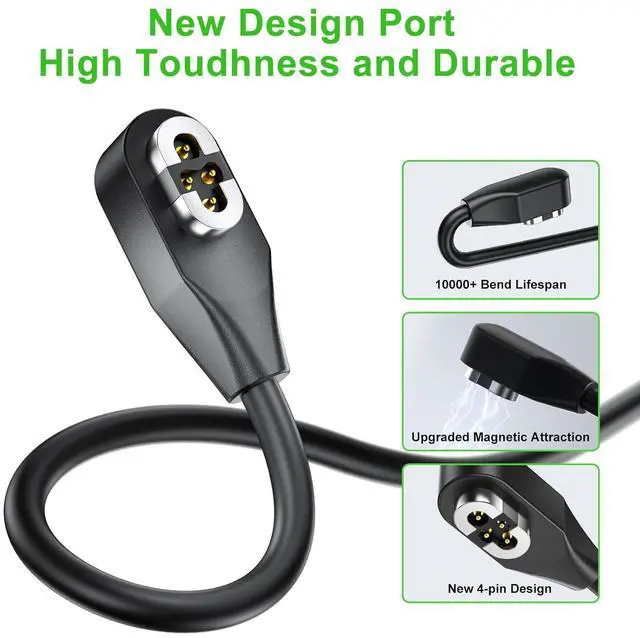 Alt view image 2 of 7 - WERLEO Charging Cable Compatible with SHOKZ OpenSwim Pro S710,Open-Ear Headphones Magnetic USB C 4-Pin Charger Cord Cable for Shokz OpenSwim Pro S710(2Pack, 3.3ft)