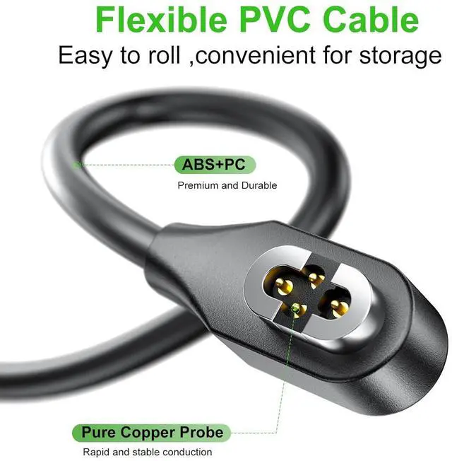 Alt view image 3 of 7 - WERLEO Charging Cable Compatible with SHOKZ OpenSwim Pro S710,Open-Ear Headphones Magnetic USB C 4-Pin Charger Cord Cable for Shokz OpenSwim Pro S710(2Pack, 3.3ft)