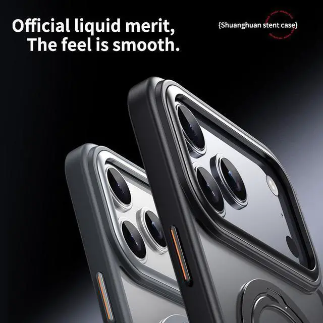 Alt view image 6 of 7 - WERLEO Magnetic Ring Case Compatible with iPhone 17 Pro Max 360° Rotatable Case Compatible with MagSafe Invisible Stand Translucent Matte Shockproof Cover