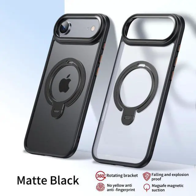 Alt view image 5 of 7 - WERLEO Magnetic Ring Case Compatible with iPhone 17 Air 360° Rotatable Case Compatible with MagSafe Invisible Stand Translucent Matte Shockproof Cover