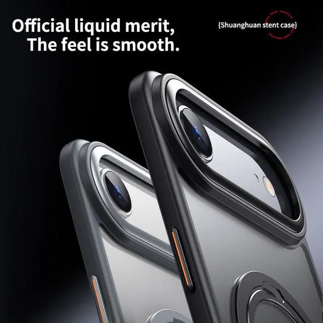 Alt view image 6 of 7 - WERLEO Magnetic Ring Case Compatible with iPhone 17 Air 360° Rotatable Case Compatible with MagSafe Invisible Stand Translucent Matte Shockproof Cover