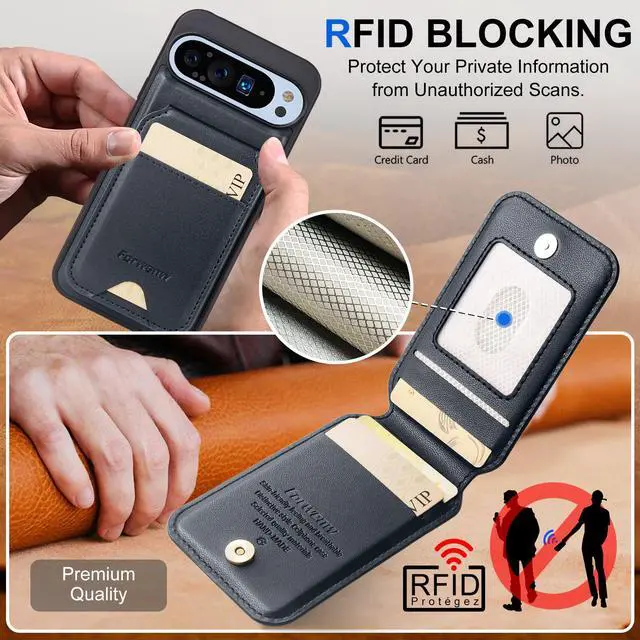 Alt view image 4 of 7 - WERLEO 2 in 1 Detachable Leather Wallet and Phone Case For Google Pixel 8 6.2-Inch 2023 Case with Card Holder Kickstand RFID Blocking, Compatible with Magsafe Charging