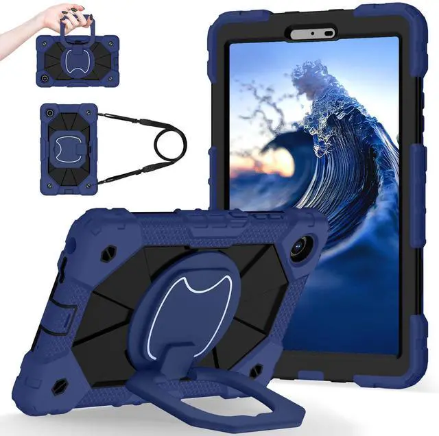 Main image of WERLEO Case for Lenovo Tab One 8.7 inch 2025 / Tab K9 8.7" 2025 TB305XU TB305FU, Shockproof Protective Cover with Rotatable Kickstand/Hand Strap/Shoulder Strap Navy Blue