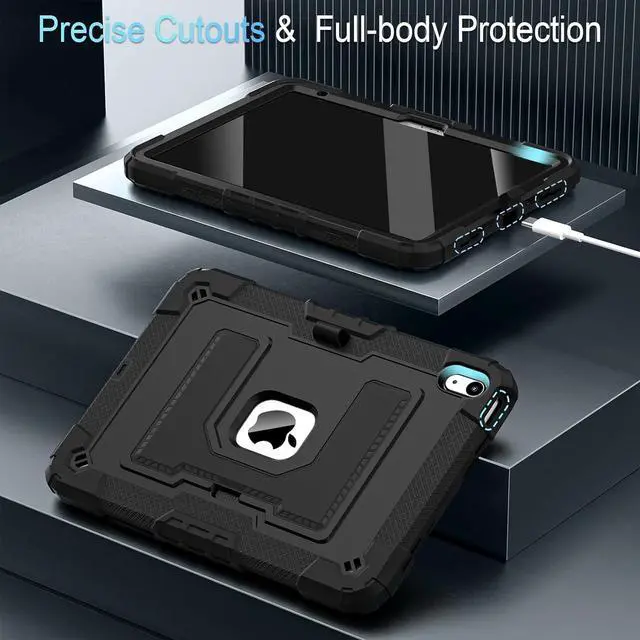 Alt view image 6 of 7 - WERLEO Case for iPad (A16) 11th Generation 11 Inch 2025, iPad 10th Generation 10.9 Inch 2022, Fully-Body Rugged Shockproof Protective Cover with Kickstand Pencil Holder Shoulder Strap
