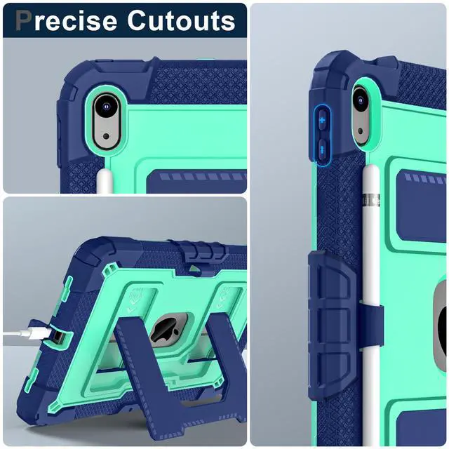 Alt view image 5 of 7 - WERLEO Case for iPad (A16) 11th Generation 11 Inch 2025, iPad 10th Generation 10.9 Inch 2022, Fully-Body Rugged Shockproof Protective Cover with Kickstand Pencil Holder Shoulder Strap Green